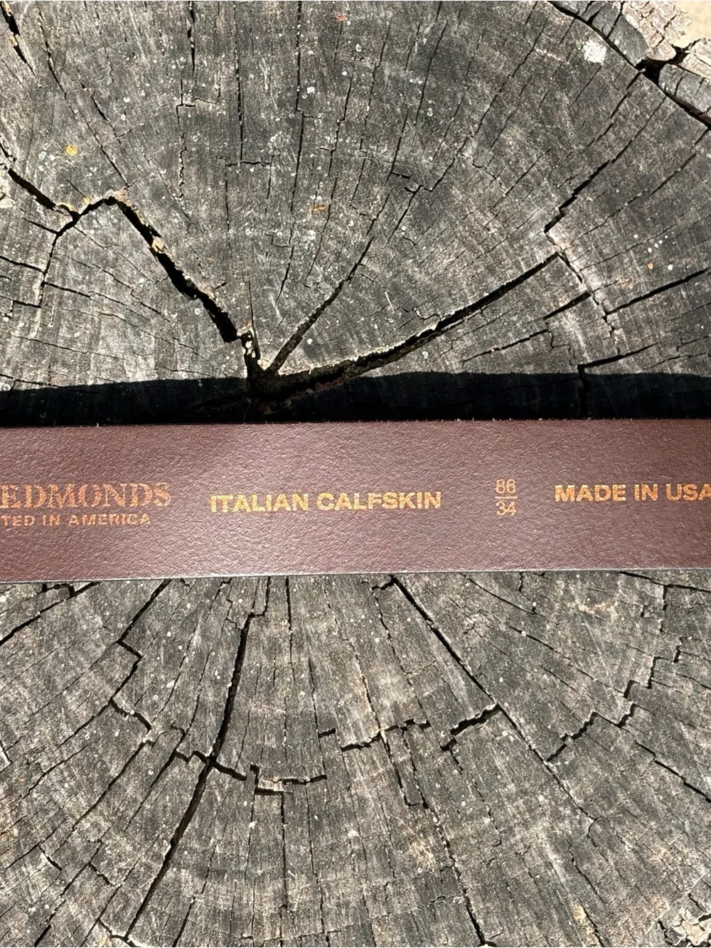 Allen Edmonds Chestnut Brown Leather Belt with Silver Buckle NWOT